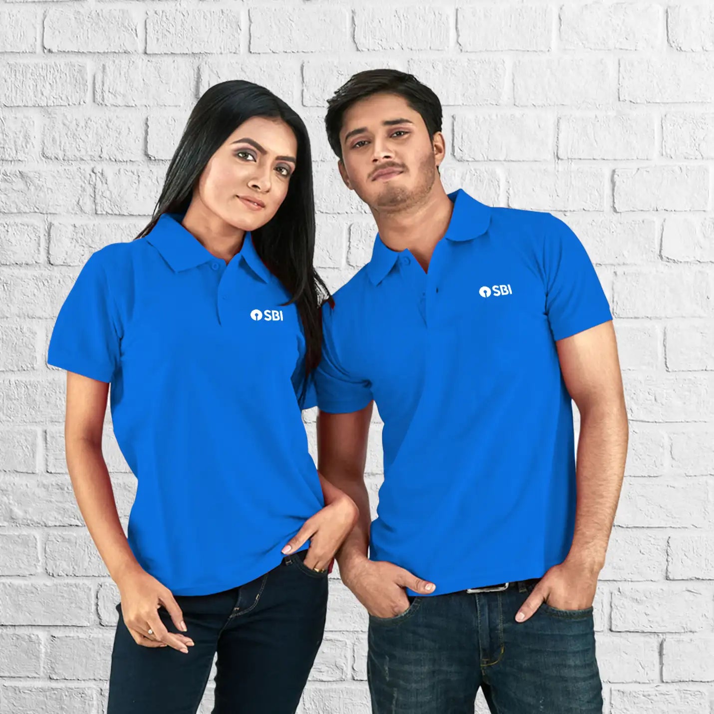 Classic Pure Cotton Polo Neck Royal Blue T-shirts Img 1